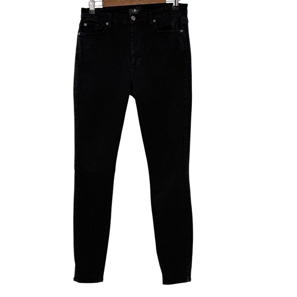 7 For All Mankind Womens High Waist Black Skinny Jeans Size‎ 29 Denim